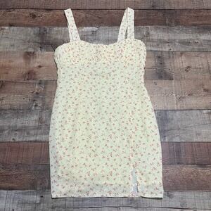 Princess Polly | Women's Yellow Rouched Bust Ditzy Floral Mini Dress Sz 6